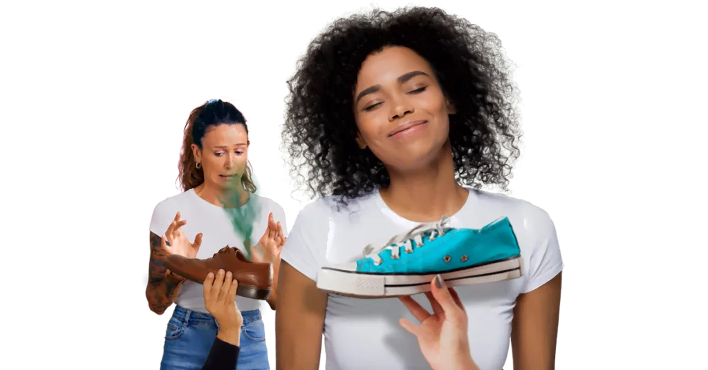 Réaction face aux chaussures malodorantes et aux baskets fraîches